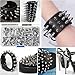 354 Pieces Punk Spikes and Studs Kit - 8 Sizes Cone Spikes, Metal Tree Spikes Studs for Leathercraft, Punk Clothing DIY Accessories
