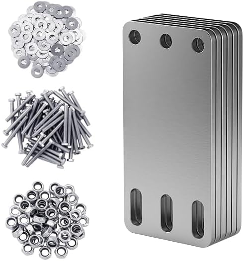 6 Pcs E Track Backing Plate Installation Kit Heavy Duty E-Track Rail Accessories with Bolts, Nuts and Washers for Trucks, Trailers, Wooden Floors