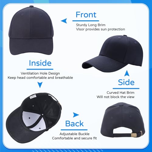 ViEinkaufen 4 Pack Baseball Caps Mens Cotton Men's Hats & Caps with Adjustable Buckle for Men Running,Gym,Office and Outdoor - Image 5