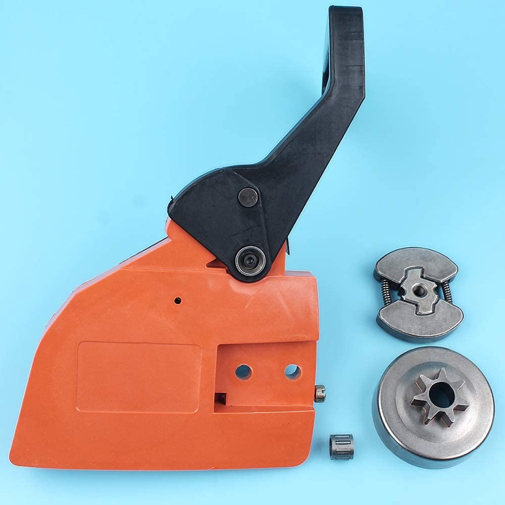 Piñón Embrague Cadena Freno manija Cubierta Embrague Tambor Kit Compatible con Husqvarna 13613714142 Motosierra con cojinete de Agujas Piezas de Repuesto