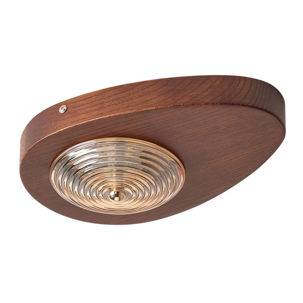 Éclairage de plafication LED verre bois luminaire moderne chambre 4W 3000K - 8