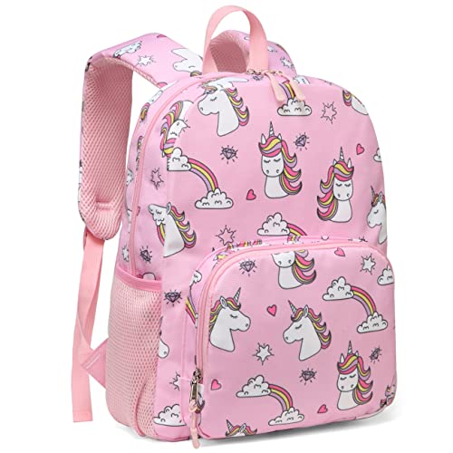 Sac à dos pour enfants filles, ChaseChic mignon sac d'école licorne avec bandes réfléchissantes de sécurité, sac à dos léger pour tout-petit avec porte-bouteille pour 2 à 5 ans Cover