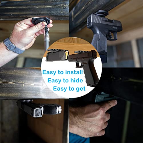 Nswern Gun Magnet 33 Lbs Rated Magnetic Gun Mount Concealed Gun Holder For Handgun Gun Magnet Buckler Series For Car,Vehicle,Truck,Under Desks,Home,And Walls(2 Pcs) #TOP5