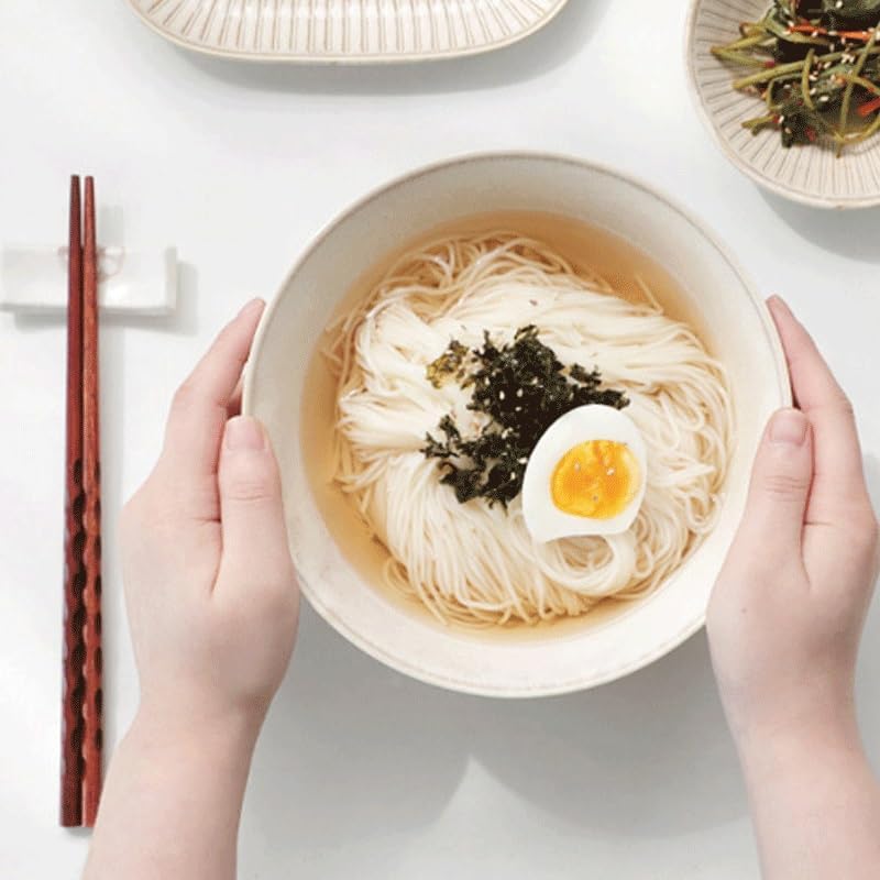 High Legged Large Capacity Ceramic Soup Bowls Instant Noodle Thick Restaurant Ramen