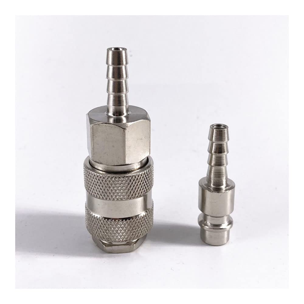 ezqnirk EU Type 1PCS Socket+1PCS Plug Pneumatic Fitting Quick Connector Hose Barb Coupler Adapter for Air Compressor,Hose Barb 6mm