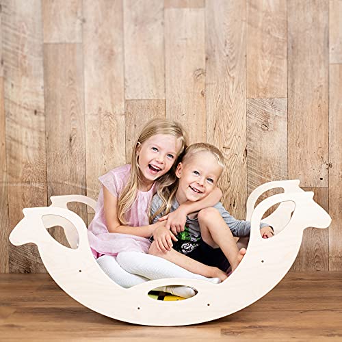 Nobsi Kletterbogen für Kinder - Indoor Bogenwippe | Handgemachte Holzwippe zum Klettern | Bogen nach Kletterdreieck… – Bild 4