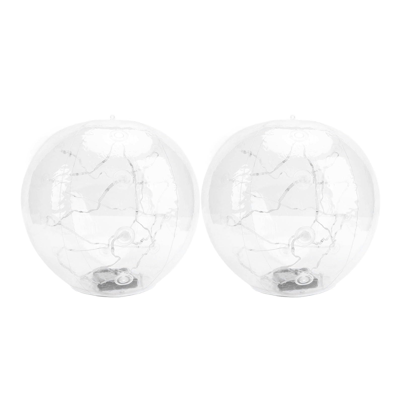 Aramox 2 Pièces Lumières de Piscine Flottantes Boules Lumineuses Gonflables Transparentes à énergie Solaire 13,78 Pouces IP68 étanche 10 à 20H Lueur pour Piscine Plage Cour Fête Fontaine Jardin (Ton