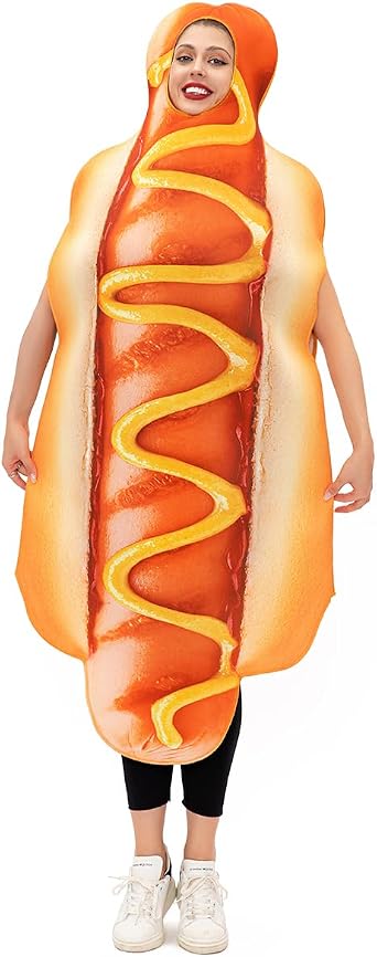 Halloween Hot Dog Costumes for Adult, One Size Fits Most
