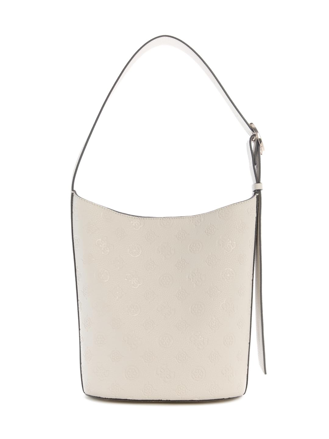GUESS Schultertasche Utensilientasche Cresidia II Bucket Bag Bone Logo creme