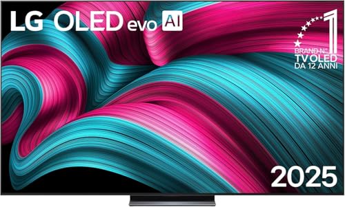 LG OLED evo AI C5 TV 83 pollici, Smart TV 4K, Processore α9 Gen8, Brightness Booster, webOS con AI, Dolby Vision e Atmos, Gaming con VRR e GSYNC 4K@144Hz, OLED83C54LA 2025