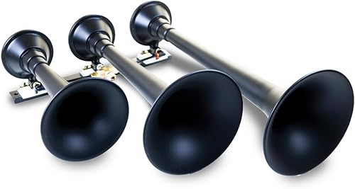 KLEINN AIR Horns 730 - Bocina de tren triple con válvula, color negro