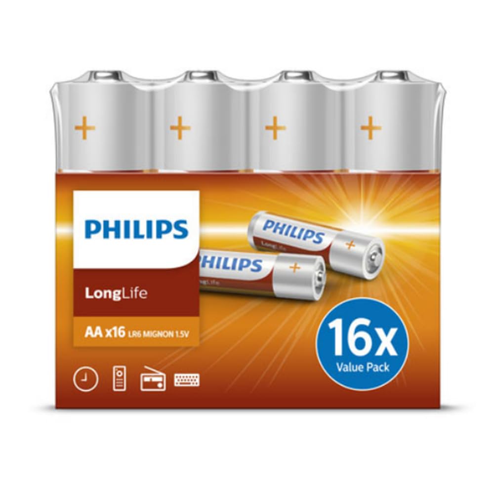 PHILIPS LONGLIFE ZINC AA 1.5V 16PCS R6L16F/97