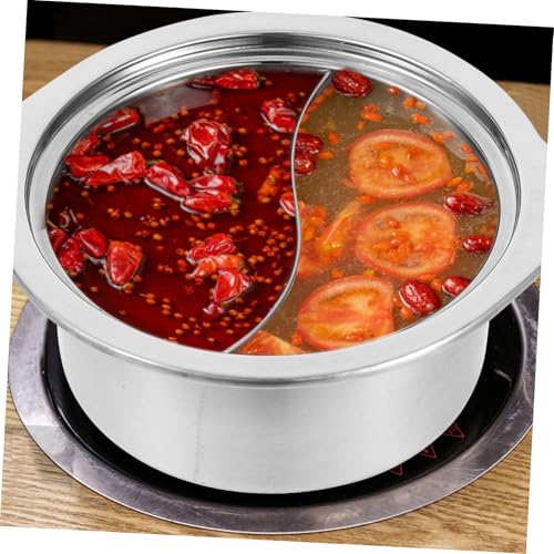 Marmite hot pot finie les disputes de bouillon grâce au diviseur inoxydable argenté - 5