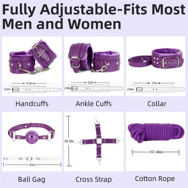 Multi Functional Adjustable Indoor Fitness Training 12 Piece Leather Set, Rhythm and Collar Combination, Couple Gift - D9