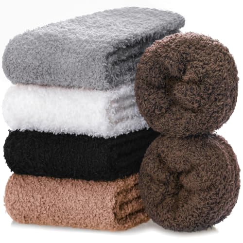 Image of MQELONG Womens Super Soft Fuzzy Cozy Home Sleeping Socks Microfiber Winter Warm Slipper Socks
