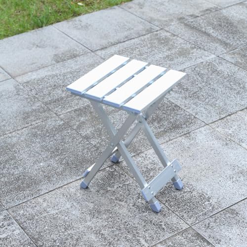 Chaise pliante en alliage d'aluminium à surface lisse argentée robuste - 3