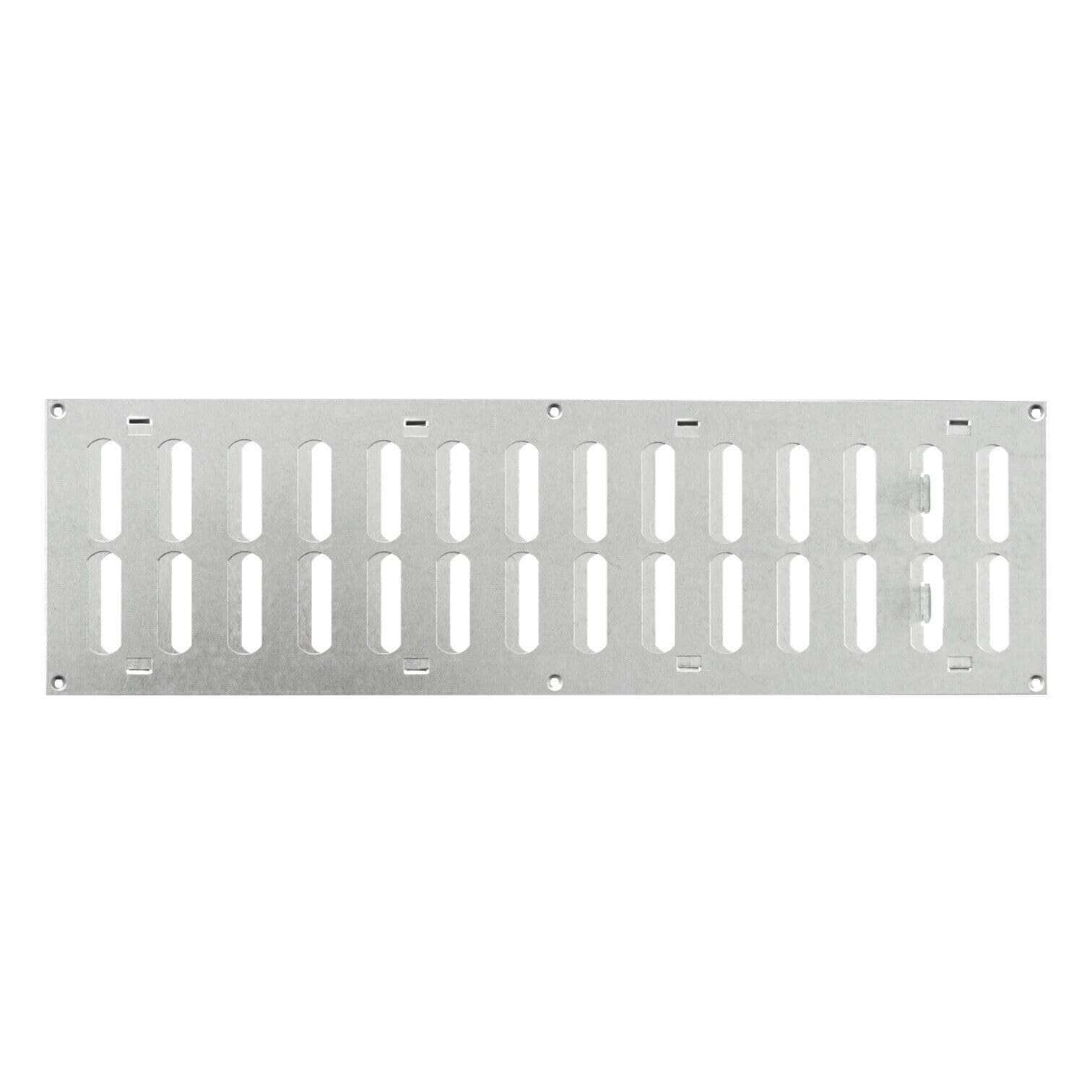 Prostko Ltd Silver Galvanised Steel Air Vent Grille / 500Mm X 150Mm / With Adjustable Shutter/Modern Rectangular Flat Louvre Duct Cover