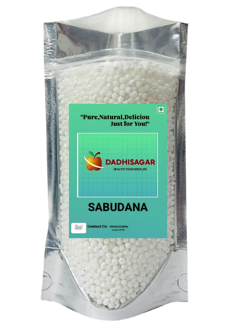 DADHISAGAR White Sago Sabudana, Tapioca Pearls for Fasting, Pure Quality (500gm(pack of 1))-image-43