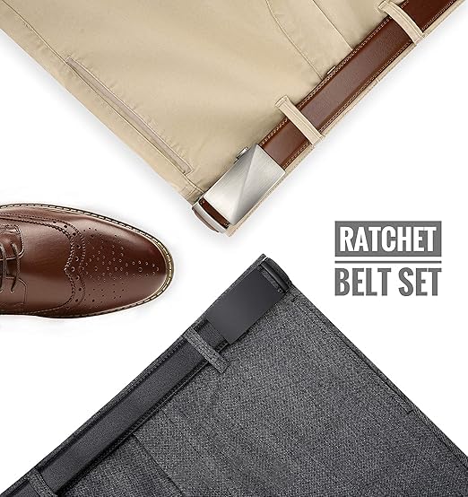 Men's Ratchet Belt Men 2 Pack - Customizable Fit, Effortless Style (35mm)3