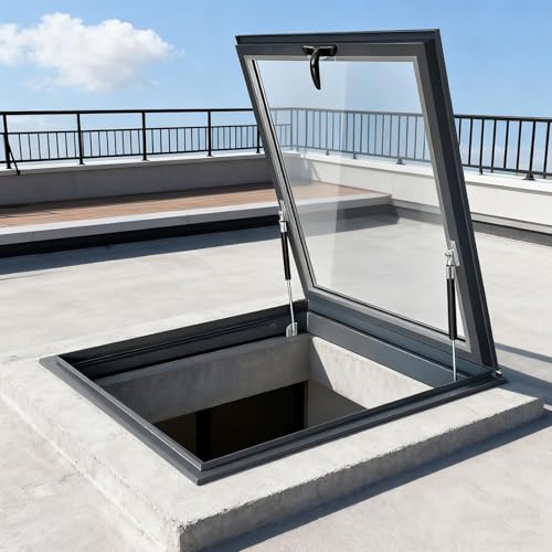 Puerta para Sótano con Luz Natural Claraboya Antihumedad 2