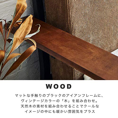 Amazon | Cordy シングル ファブリックベッド アイアンベッド 木製
