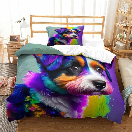 Housse de couette microfibre de qualité supérieure EVMILA AI motif chien 3D