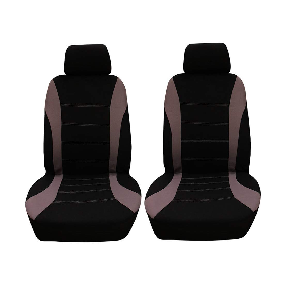 Housse de Siège Auto Universelle 5 et 7 Places Coussins pour Siège Voiture,Auto Protecteur de Siège, Couvre Siège Voiture, Siège de Housse de Voiture,Gris Noir,2 * Places Avant