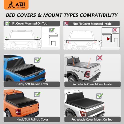 Image of Over-Cab Roll Bar for Full-Size Trucks with Top Light Mount | Sport Bar Compatible with F-150, Silverado Sierra Ram 1500, Tundra, Titan XD | Non-Drill Required (Full-Size Truck)