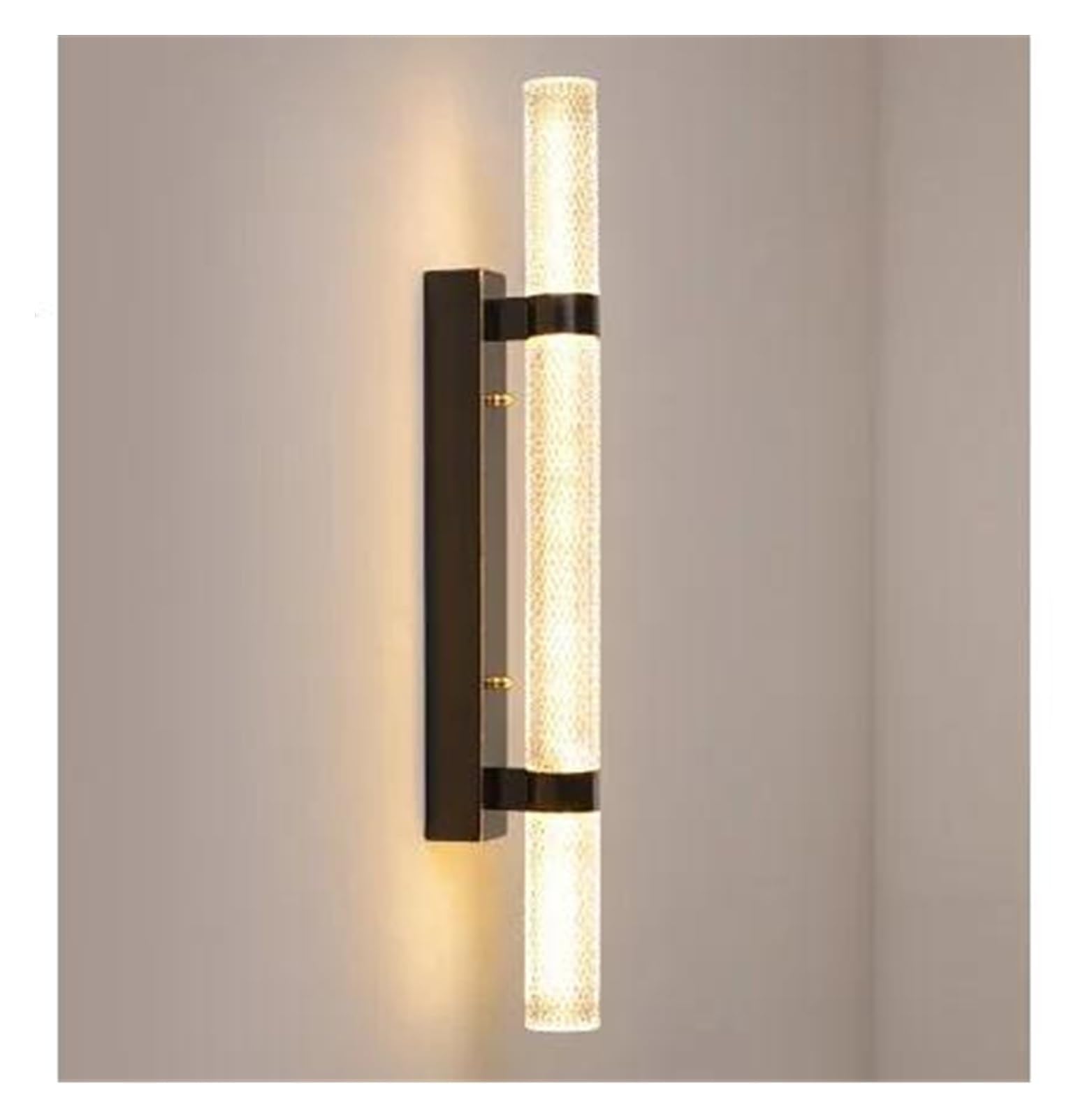 ZTCHSENZT Wall Sconces, Minimalist Copper Crystal Wall Lamp Modern Living Room Background Luxury Villa Hotel Corridor Led Aisle Lighting,Black-66cm