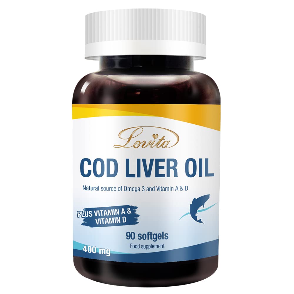 Buy Lovita Cod Liver Oil 400 mg, Omega 3 with A & D3, Norwegian Cod