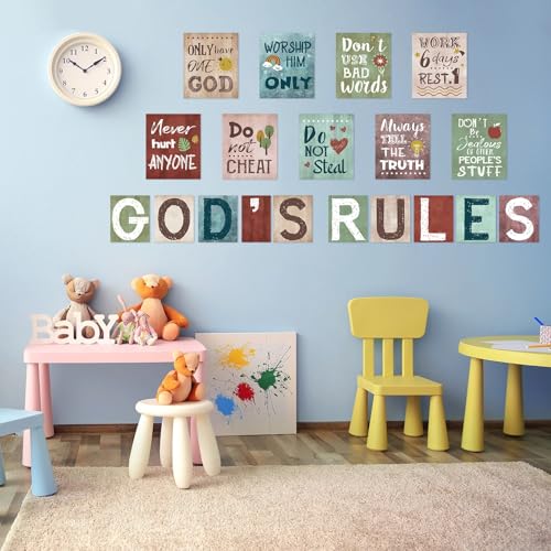 Affiche des Dix Commandements Enfants et posters chrétiens pour éducation religieuse