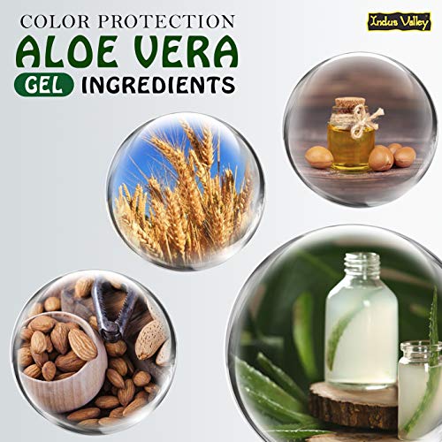 INDUS VALLEY Bio Organic Color Protection Aloe Vera Gel With Argan Oil For Rich Colour & Shiny Hair - (175ml)