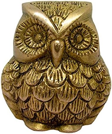Owl Statue Metal Art Sculpture Handmade Antique Decorative Brass Collectible Figurine for Home Decoration