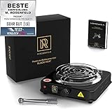 [page_title]-Premium Shisha Kohleanzünder elektrisch - für Shisha Kohle Black Heat (1000W | Anzünder | Schwarz) + Gitter + Zange aus Edelstahl + Langes 140 cm Kabel