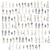1:150 Scale N Gauge Model Painted Figure for Street Building Train Layout (Pack of 100)