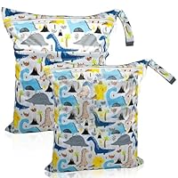 EclipseGuard 2 Stück Nasstasche Kindergarten, Wetbag Kindergarten Nasstasche Windeltaschen, Wet Dry Bags, Wasserdicht Waschbar Nassbeutel Organiser für Kleinkind Windeln Reisen Gym Strand Pool