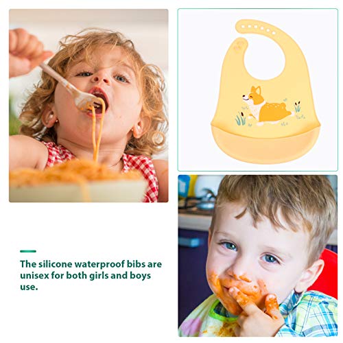 STOBOK Babadores Para Bebês de Silicone À Prova D' Água Crianças Aventais Babadores Bebês Pará de S