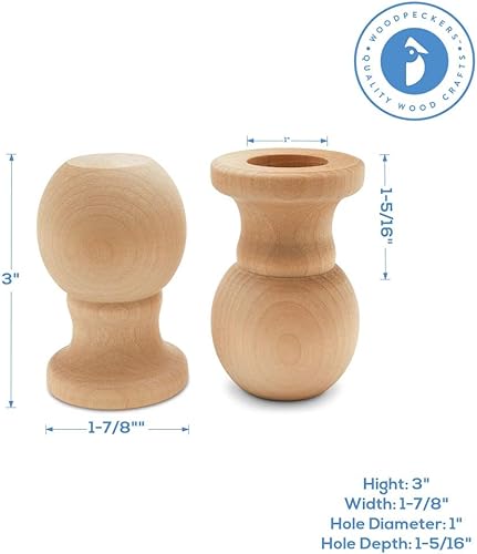 Vista 19 de Pequeños remates de madera, remates de madera de 2-3/4 pulgadas para manualidades, decoración de bricolaje y manualidades de remates de madera
