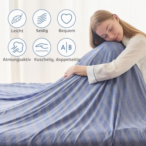 EMME Kühldecke Kühlende Decke, Arc-Chill Q-Max>0,5, 230 x270 cm, 2 in 1 Doppelseitige Dünne Sommerdecke, Leicht Atmungsaktiv Tagesdecken… – Ansicht 4