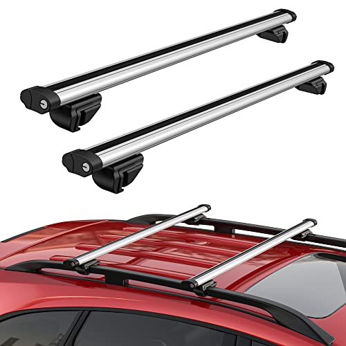 Mostplus Universal Adjustable Roof Rack Cross Bar Compatible For Maximum 48" Top Side Rails Width Only | Fits Vehicles Suvs With Raised Side Rails With Gap #TOP24