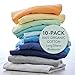 HonestBaby 10-Pack Long Sleeve Bodysuits One-piece 100% Organic Cotton for Infant Baby Boys, Girls, Unisex, Rainbow Blues, 6-9 Months