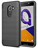 Alcatel REVVL Case (T-Mobile), Alcatel A30 Fierce (2017) Case, Alcatel Walters Case, Rosebono Slim Brush Texture Protective Hybrid Defender Armor Case Cover for Alcatel A30 Plus (Black)