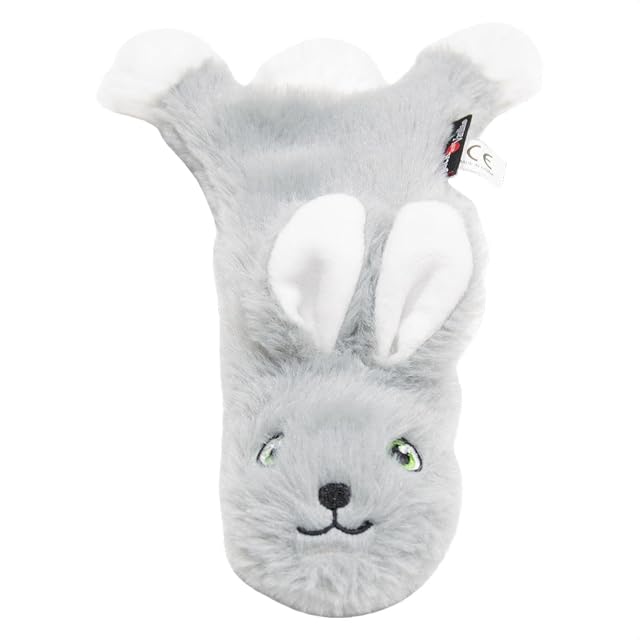 JACK AND VANILLA, Juguete de Peluche de Conejo Gris, para Perros, 45 cm, diseño Realista, Sonido y Lavable