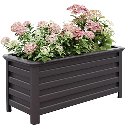 Aluminum Rectangular Outdoor Planter 39.36" Long Box Planter for Patio