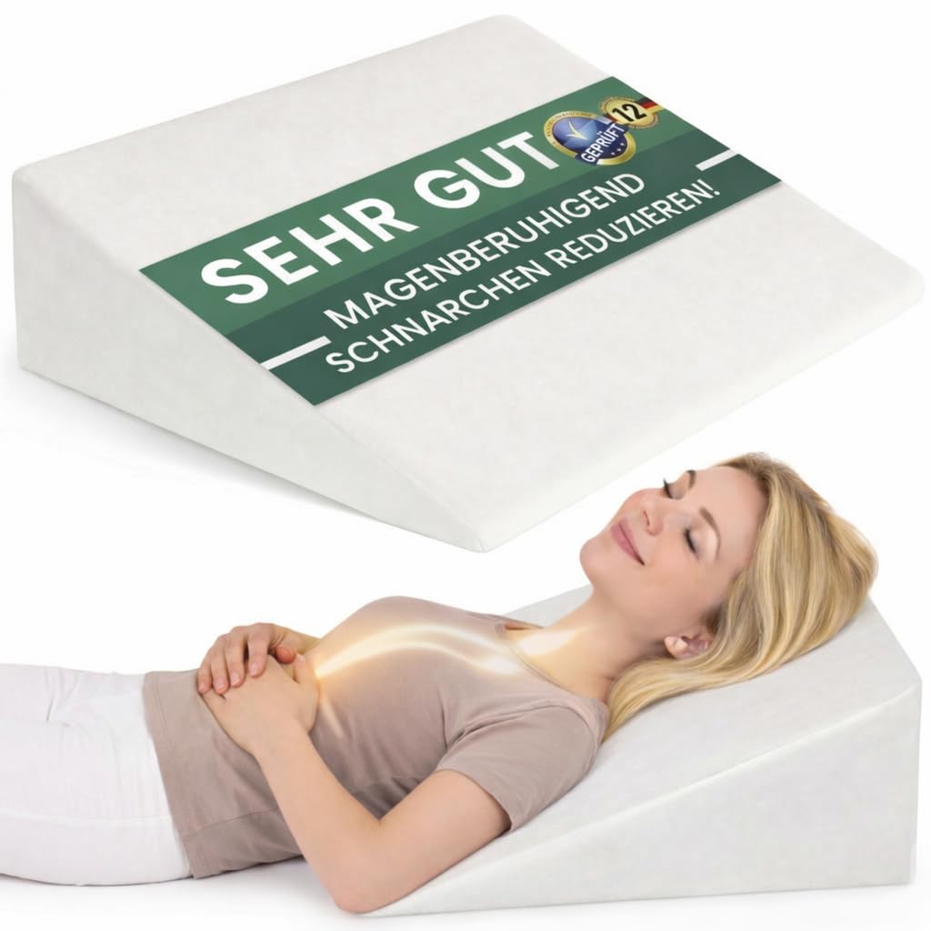 Keilkissen Bett 80 cm breit – erhöht schlafen, besser atmen & ruhiger Magen | Bequemer Bettkeil, erhöht schlafen · besseres Atmen & ruhiger Magen · Lesekissen & Rückenstütze · Bezug waschbar · OEKO-TEX