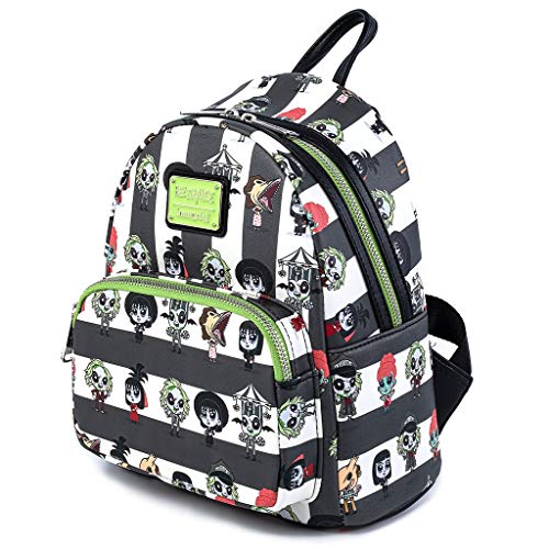 Loungefly Beetlejuice Chibi All Over Print Womens Double Strap Shoulder Bag Purse2