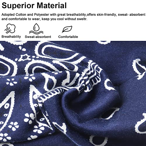 Foto von Haarbänder Damen Breite Elastische Weiche 6 Pcs Sommer Boho Stirnband Print Haarschmuck Yoga Sport Haarband Mehrfarbig Dünn Stirnbänder