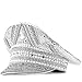 Fashion Sergeant Hat with Rhinestones Bridal Shower Bachelorette Party Night Club Captain Women Headdress Party Accessories Silver