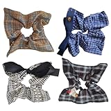 Joyartu 4 PCS Thick Hair Scrunchies for Women – Large Square Hair Ties, Gentle No Damage Hair Bands for Curly & Thick Hair, Stretchy Fabric Scrunchies (Assorted Colors)
