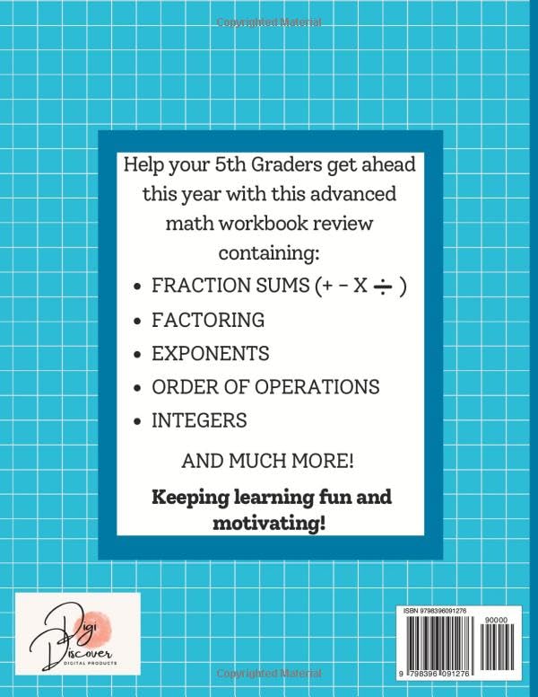 Vista 2 de Beyond the Basics - 5th Grade Advanced Math Workbook Vol 1. Fractions and decimal problems, Homeschool curriculum 5th grade, 5th grade math review